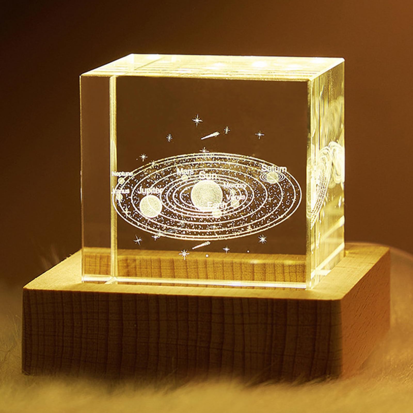 Amazon.co.jp: 3D宇宙 クリスタルボール 水晶四角形 太陽系 おもちゃ